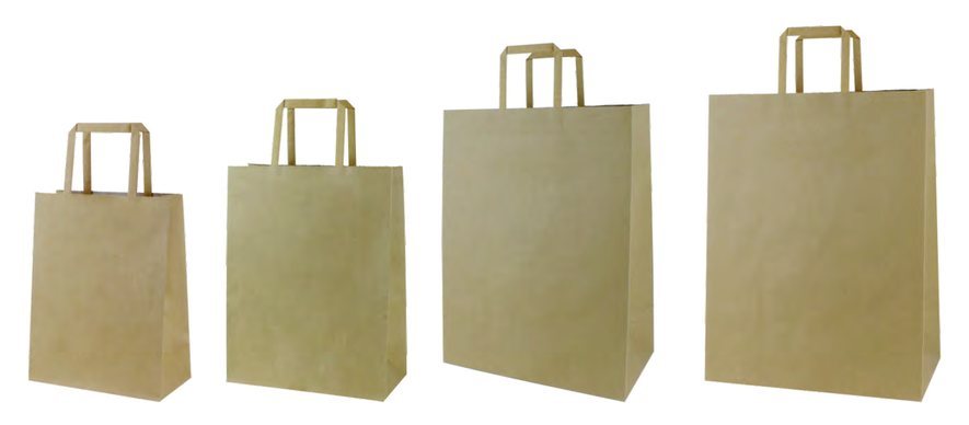 Flat handle paper bag