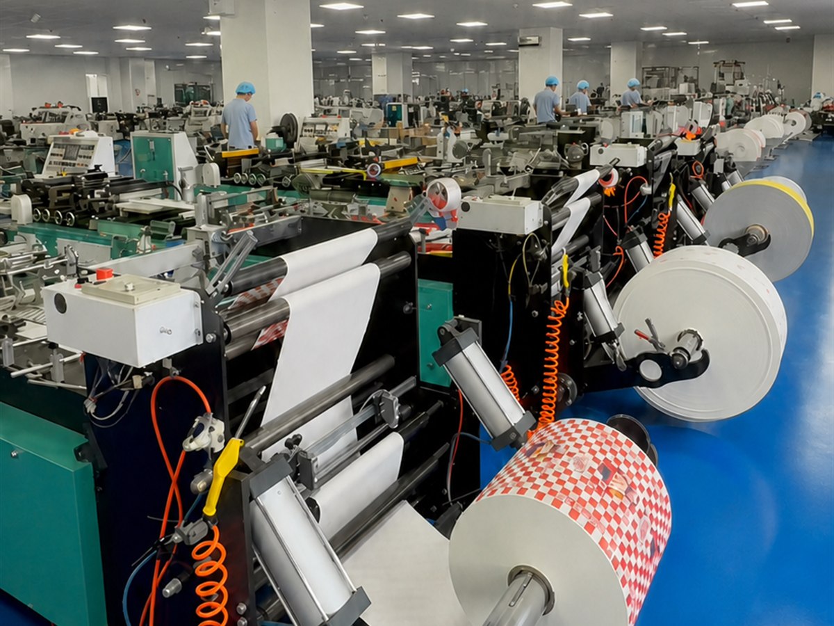 Clean and organized paper converting workshop