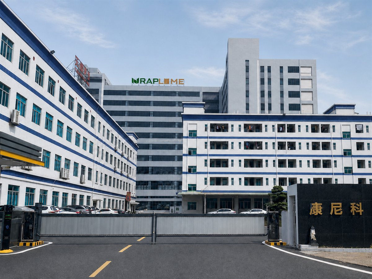 Front view of the WRAPLUME manufacturing facility